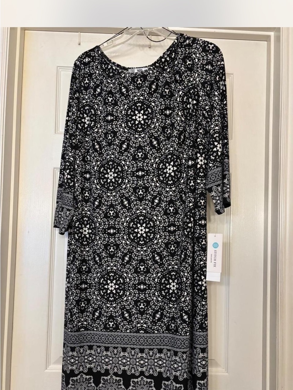 Black & White Patterned Women's Dress